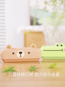 Harmonica for Kids 16 Holes Silicone Mouth Organ Music Educational Toy Wind Instrument Cartoon Musical Gift