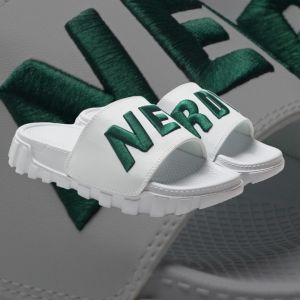 Dép quai ngang Nerrdy logo thêu đế 4cm hack dáng tốt dễ mix đồ phù hợp sử dụng hằng ngày