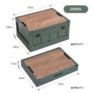 Yard Sale - Large Foldable Removable Picnic Storage Box Bins Lids-Folding Plastic Stackable Organizer with Handle Basket
