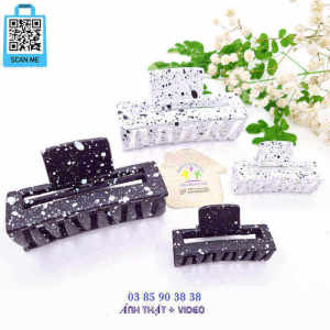 Kẹp tóc nữ hàn quốc cute phụ kiện bé gái kẹp càng cua nhiều răng trung gắp tóc nhám hình chữ nhật chấm đốm bò sữa Hàn Quốc cao cấp - thương hiệu Vợ Chồng Tôi