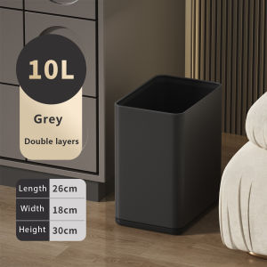 Thùng rác kim loại hình vuông 10L Thùng rác mở phía trên lớn Thùng rác hộ gia đình hiện đại hẹp Thùng rác đôi cho phòng tắm phòng khách phòng ngủ văn phòng khách sạn nhà hàng