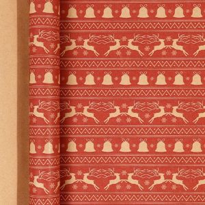 EUYRT 300cm Christmas Wrapping Paper Elk Santa Claus Xmas Arts Kraft Paper Festive Colorful Present Box Packing Christmas Gift