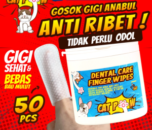 CATPOW Dental Care Finger Wipes Isi Pembersih Gigi Sikat Gigi Kucing Anjing 50pcs