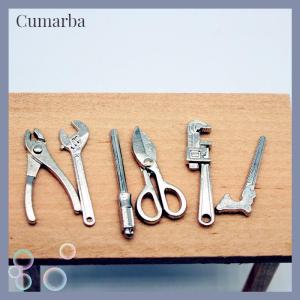 [Cumarba] ชุดคีมประแจปรับได้อัลลอยขนาดเล็ก6ชิ้นของ1:12ชุดเครื่องมือซ่อมแซมแบบจำลองอุปกรณ์ประกอบฉากตุ๊กตาตกแต่งบ้านของเล่นของขวัญ