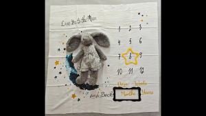 Newborn Baby 12 Months Animal Monthly Milestone Blanket Grow Background Cloth  Photography Props