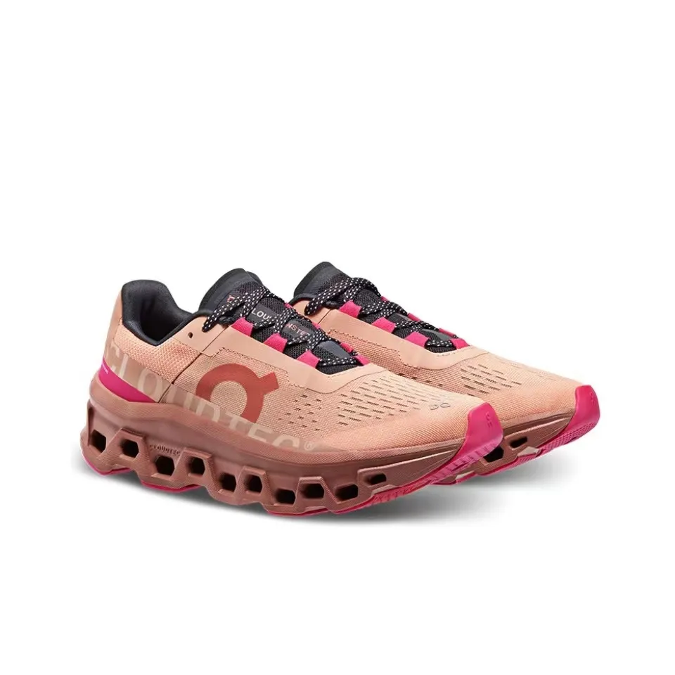 Pink Women's Cloud Tennis Shoes On Running Cloud Monster Rose