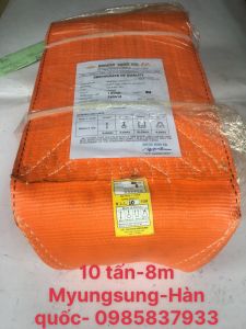 Dây cẩu hàng 10 tấn 8 m tiêu chuẩn 7:1 Myungsung Hàn Quốc dùng móc buộc cẩu kéo an toàn hiệu quả dễ dàng