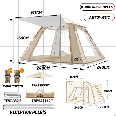 Camping Tent Waterproof Outdoor Camping tent for 2/4/6 person Heavy Duty Automatic Tent for Outdoor Family