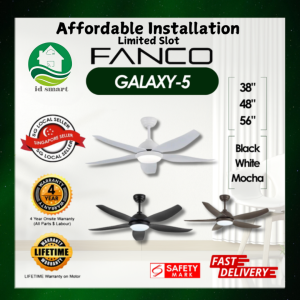 (WITH AFFORDABLE INSTALL) Fanco Galaxy-5 DC Motor Ceiling Fan With LED Light (4 Years Warranty)