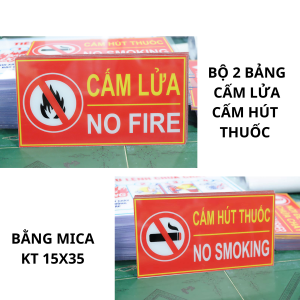 Bộ 4 Bảng Treo Tường PCCC bằng Mica Chuẩn Quy Định – Nội Quy Tiêu Lệnh Cấm Lửa Cấm Hút Thuốc rời hoặc tích hợp có đủ