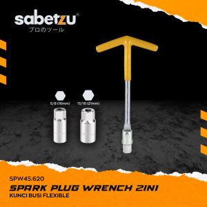 Sabetzu Kunci Busi Flexible 16 mm 21 mm Set Kunci Busi T Mobil Motor Spark Plug Socket - Alat Pembuka Busi Kendaraan Kunci T Pasang Copot Busi Set 3 Pcs Kunci Busi Set 3pcs - Spark Plug Wrench 16mm 21mm SPW45.620