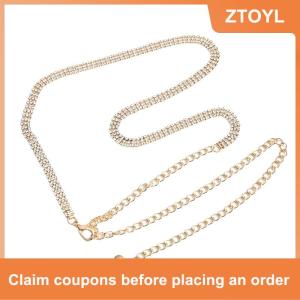 【ZTOYL】 ชุดเดรสแฟชั่นสายรัดเอวประดับพลอยเทียมสำหรับผู้หญิงสายคาดเอวตกแต่งสุดหรูระดับไฮเอนด์เข็มขัดคาดเอวปรับได้