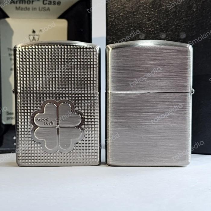 ZIPPO ARMOR GOOD LUCK CLOVER GUNMETAL GRAY DESIGN JAPAN GHOSTORE7