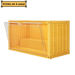 Vision 1Pcs Sound Control Lighting Toy Storage Box Transparent Pop Mart Display Box Dust Proof Doll Model Hand-held Shelf Magnetic Absorption Cabinet Stackable Toy Display Case Collections