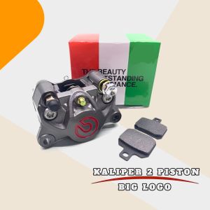 KALIPER CAKRAM 2 PISTON KALIPER 2P KANAN BREM UNIVERSAL MIO MIO SOUL FINO X RIDE SUPRA X125 JUPITER FIZR VEGA R VIXION SATRIA FU KHARISMA DLL (KALIPER SAJA / NON BREKET )