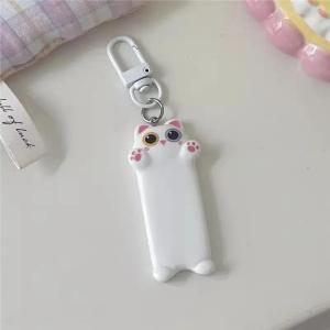 4 cái dễ thương mèo Keychain Kawaii móc khóa hình động vật ngọt ngào nhựa móc treo chìa khóa đáng yêu cặp đi học Mặt dây đeo ví quà tặng cho cặp đôi