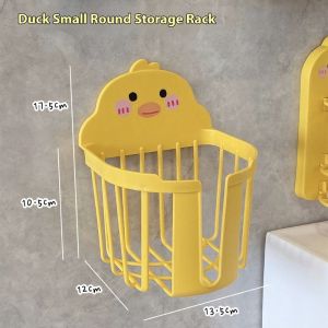 HANGDIAN ผนังเป็ดน่ารัก-ชั้นเก็บของแบบยึดสำหรับห้องน้ำที่เก็บของภายในบ้านสร้างสรรค์