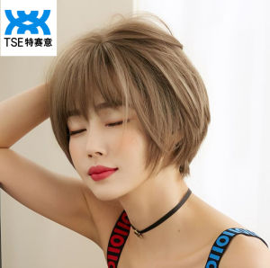 TSE Wig Women Short Hair Wave Wigs For Round Face Cute Short Hair BOBO Wg 28CM Length SW13 D3110