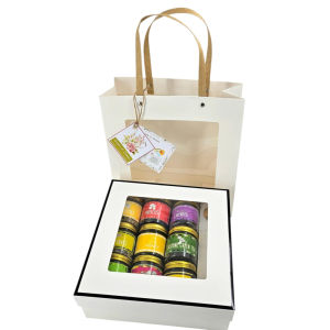 9 jars of assorted Tea giftset with strainer or spoon
