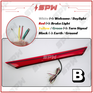 Toyota Corolla Altis 2014-2018 Trunk LED Rear Garnish DRL Daylight Brake Light Boot Rear Center Tail Lamp Tail Light 2014 2015 2016 2017 2018