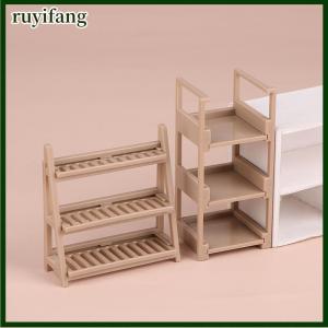 ruyifang 1 12 Dollhouse Shoe Cabinet Bookshelf Floor Lamp Wall Clock Dollhouse Living Room Furniture Decoration Dolls House Accessories