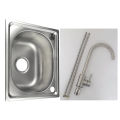 Chậu rửa chén bát đơn chất liệu inox 201, chậu 1 hố kích thước 37x42cm, đã kèm bộ xả thoát nước. 