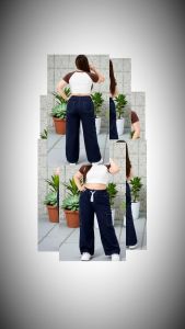 L35210 Baggy Wide Leg Pants AUGUST Jeans BigPlus Size Maong Jogger Lace