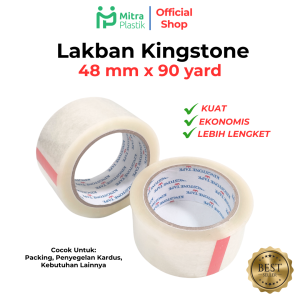 Lakban Kingstone Bening 2" OPP Tape Solatip 48 mm 90 yard 2 inch DIJAMIN LENGKET