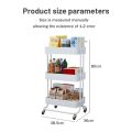 3 Tier Trolley Cart Organizer Heavy Duty Rolling Utility Cart with Wheels and Handle. 