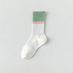 CEEKEY ถุงเท้าขนาดกลาง ถุงเท้าผ้าฝ้ายสำหรับสุภาพสตรีฤดูร้อน ถุงเท้ากีฬาขนาดกลางสำหรับฤดูใบไม้ผลิและฤดูใบไม้ร่วง