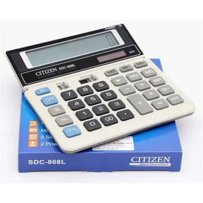 Citizen SDC-868L Electronic Calculator - Kalkulator 12 Digits - Abu-abu