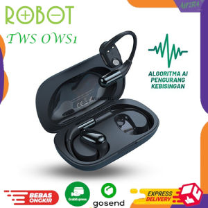 ROBOT TWS OWS1 Open-Ear Earphone Bluetooth 5.4 Original Noise Cancel Tahan Sampai 70 Jam Garansi 1 Tahun