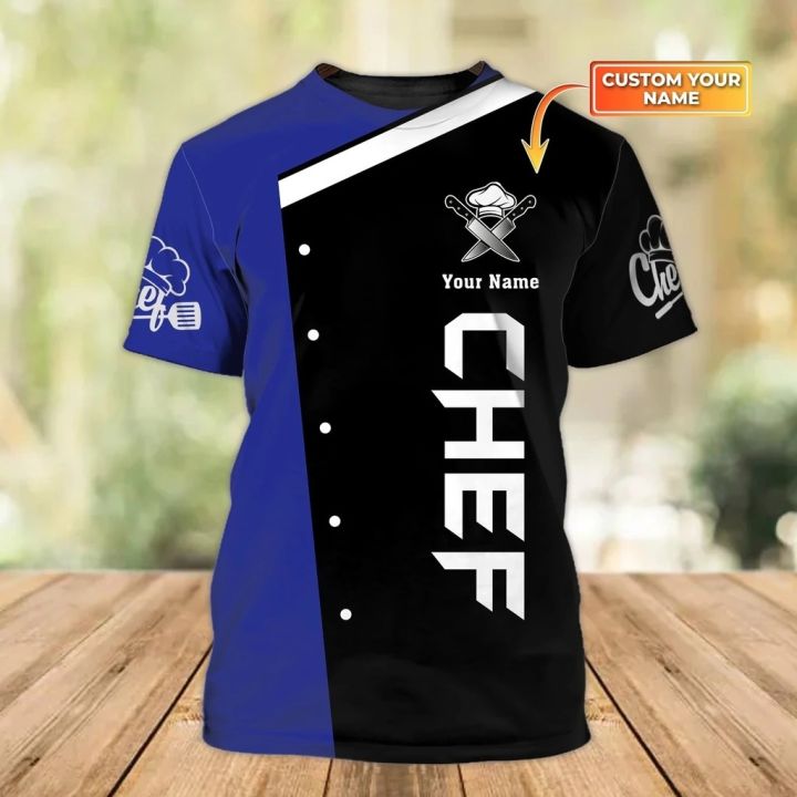 chef uniform shirt Summer mens t shirt Custom name Chef 3D all