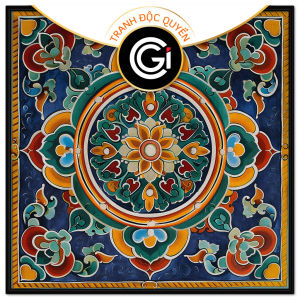 Tranh phông nền thờ cúng họa tiết tranh phật cổ điển tranh treo tường tranh dán tường in canvas. CGI - 444