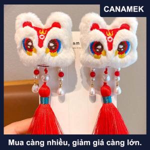 【CANAMEK】 Cô gái Trung Quốc phong cách cổ xưa Kẹp Tóc trang sức tết tóc đỏ