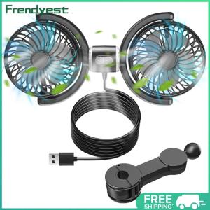 Dual Head Car Electric Cooling Fan 3-Speed USB Car Neck Cooler Fan for Summer