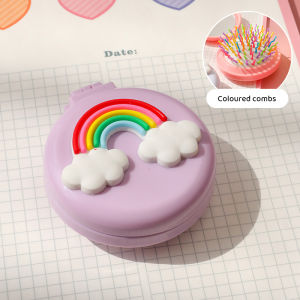 Cartoon Folding Comb Airbag Massage Hair Brush with Mirror