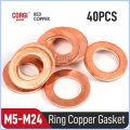 [BKN GFKGH HJGL 178] M5 M6 M8 M10 M12 M14 M16 M18 M20 M22 M24 8-40P Copper Metric Flat Crush Sealing Washers 24 sizes Boat Red Brass Seal Ring Gasket. 