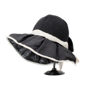 RUIMO Topi C-23 Pita Musim Panas Anti Sinar UV dengan Ujung Bulat dan Hiasan PITA- Fashion Wanita