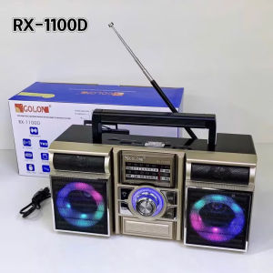 Đài RADIO RX-1100D nút dò FM cổ điển hệ thống 4 loa siêu Bass hiệu ứng đèn LED