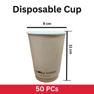 Biodegradable 350ml Plant-Based Disposable Coffee Cups – Compostable Eco-Friendly Tea Cups (One-Time Use)