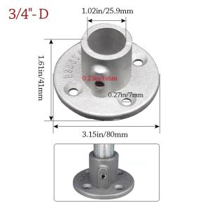 HUASHE 1\2/3\4" Pipe Fitting Connector Aluminum Alloy Steel Fixed buckle Circular Pipe Connector  Corner Frame Fasteners Steel Tube Shelf