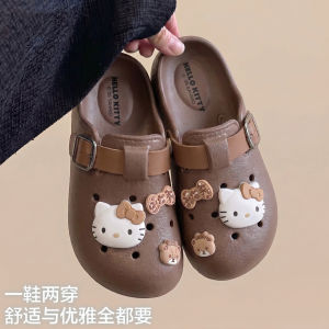 [Free Shipping] Cartoon Cat Clogs WomenS 2026 Summer New Outdoor Thick-Soled Non-Slip Breathable Closed-Toe Sandals For Women