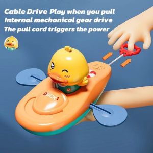 1 Pc Little Yellow Duck Kayak Toys Swimming Pool Bathroom Toys Classic Water Toys Cute Bath Toys Cartoon Little Yellow Duck Boatin