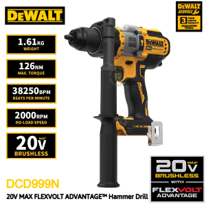 DEWALT [DCD999N] 20V Max Flexvolt Advantage™ Hammer Drill (BARE TOOL)
