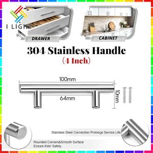 (Free Screw)Solid Bar Stainless Steel 304 Cabinet Drawer Handle Pull Cabinet Wardrobe Cabinet Drawer