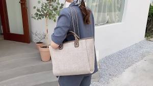 AE Túi vải lớn dành cho nữ 2025 Túi tote đơn giản hợp thời trang mới túi nữ phong cách Hàn Quốc dung tích lớn túi xách tay và túi đeo vai thông thường.