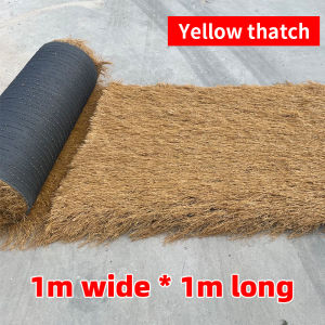 Synthetic Thatch Grass Roof 787.4 x 40 Inch Mexican Yellow Artificial Straw Roll for Tiki Bar Hut Patio Party Palapa Resort beachThatch Roofing Decorations