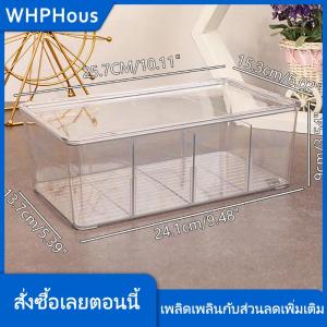 WHPHous กล่องใส่ถุงชากล่องเก็บของอเนกประสงค์สำนักงานพร้อมฝาปิดกระเป๋าใส่กาแฟทำจากอะคริลิค