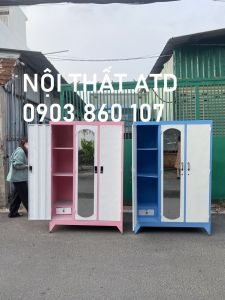 Tủ sắt 3 cánh lớn đựng quần áo 1m8x1m2 dày dặn màu đẹp như ảnh 100%